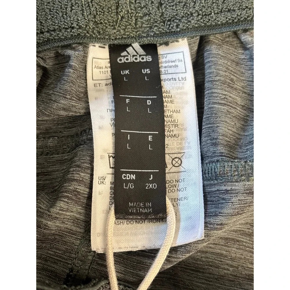 Adidas Mens Training Shorts Grey Heathered Perforated Athletic Gym Size Large